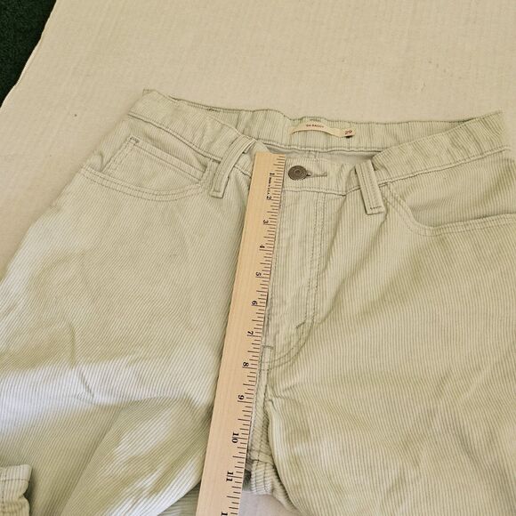 Levi's 94 Baggy Jeans Womens 29 Mint Green Corduroy Loose Fit Straight Leg Y2K - Picture 10 of 11